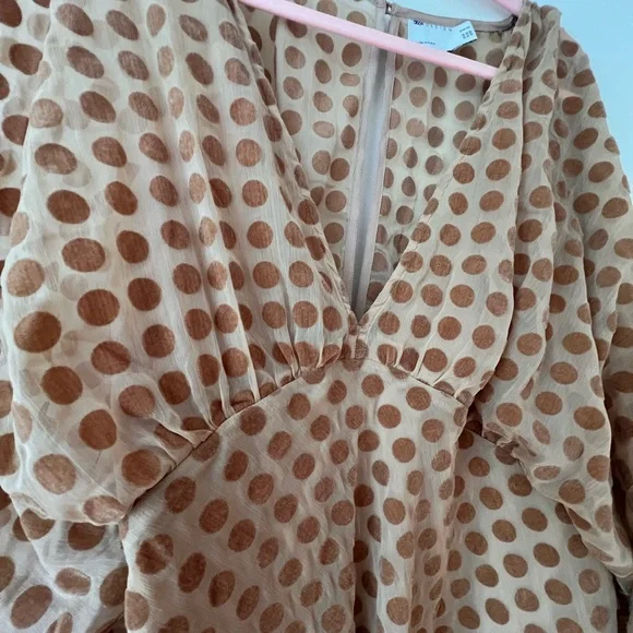 ASOS Brown Polka Dot Mini Dress - Picture 8 of 10